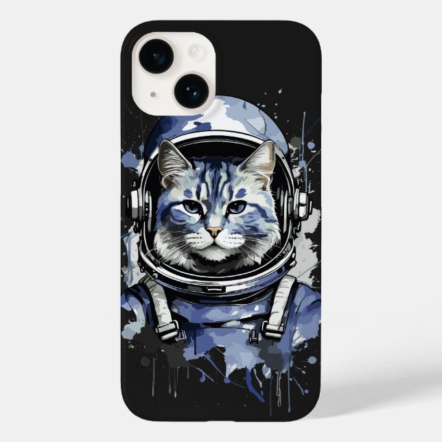 Design de Abertura de Gato do Astronauta Azul (Verso)