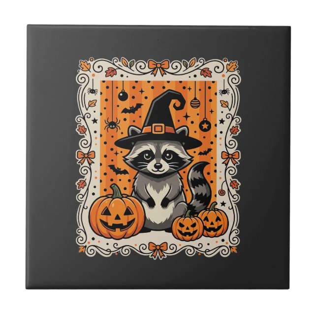 Design de Abóbora de Halloween de Guaxinim Assusta (Frente)