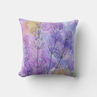 Design de Almofada de Tira de Flores de Aquarela R