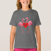 Design de Amor Flamingo Rosa - Camisa Básica Para