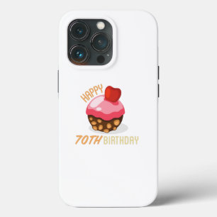 Design de aniversário de 70 bonitinho com bolo de