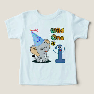 Design de Aniversário do Elefante Bebê Selvagem