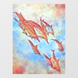 Design de Aquarela Colorida de Golfinhos