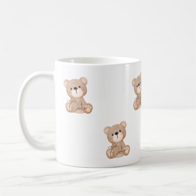 Design de Aquarela de Urso Cinto - Caneca Simples (Esquerda)