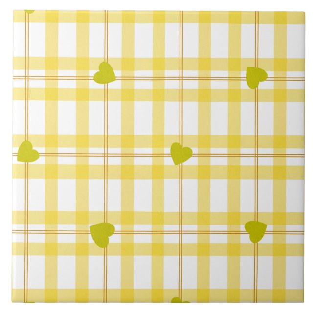Design de aquarela em amarelo limão com corações (Frente)