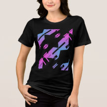 Design de Arte Tropical de Diagonal Azul Magenta M