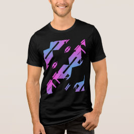 Design de Arte Tropical de Diagonal Azul Magenta M