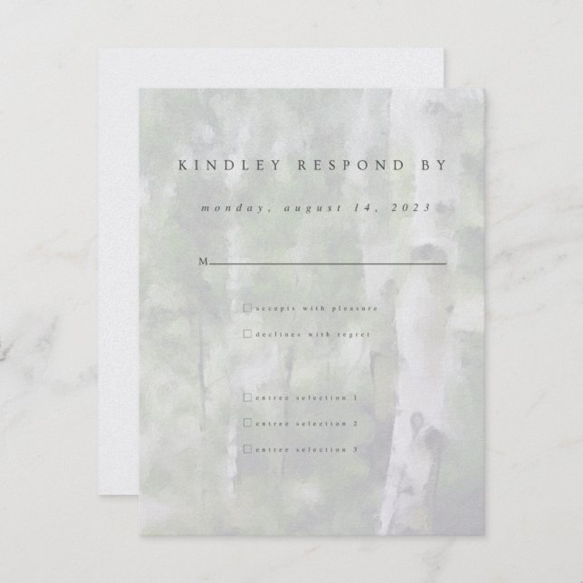 Design de Árvore Aspen de Resposta de Casamento  (Frente/Verso)