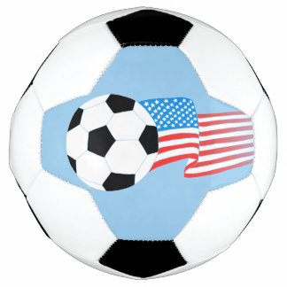 Design de bola de futebol azul com bandeira americ