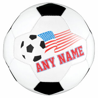 Design de bola de futebol com nome vermelho person