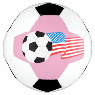 Design de bola de futebol cor de rosa com bandeira