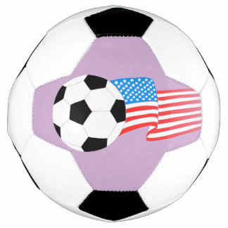 Design de bola de futebol roxa clara com bandeira