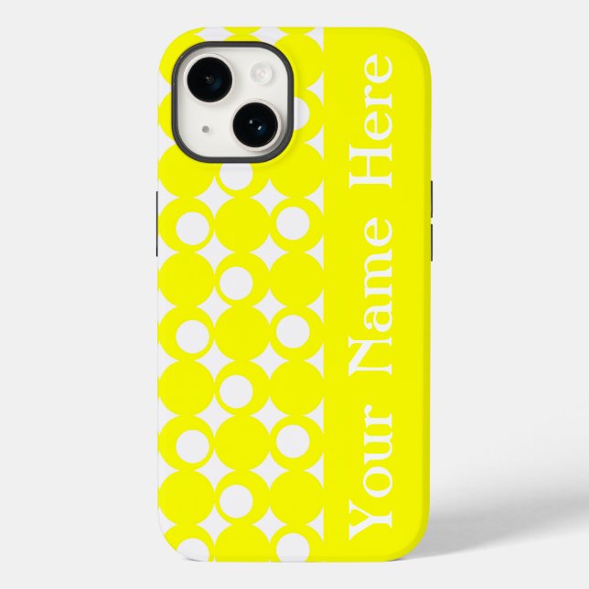 Design de Bola de Mod Amarelo com nome (Verso)