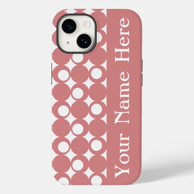 Design de Bola de Mod Rosa com nome (Verso)