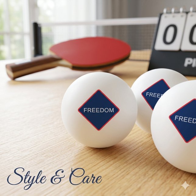 Design de Bola de Ping Pong Personalizada com Text (Freedom Text Custom Ping Pong Ball Design)