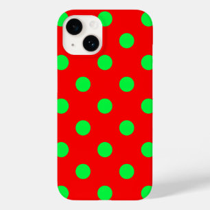 Design de Bolinhas Verde em Fundo Vermelho