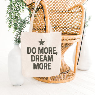 Design de Bolsa Tote com Citação Motivacional Eleg
