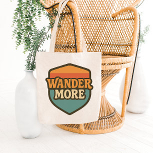 Design de Bolsa Tote com Distintivo de Viagem Retr