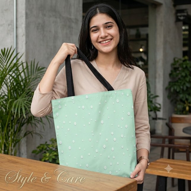 Design de Bolsa Tote Elegante com Padrão de Gota d (Elegant Raindrop Pattern Stylish Tote Bag Design)