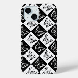 Design de borboleta branca-preta com controlo