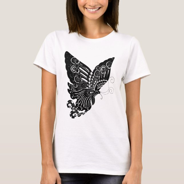 Design de borboleta cortada em papel - Camisa (Frente)