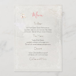 Design de Borboletas Pastel, Menu de Casamento