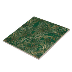 Design de Botânica da Dourada Folhagem Verde Mode
