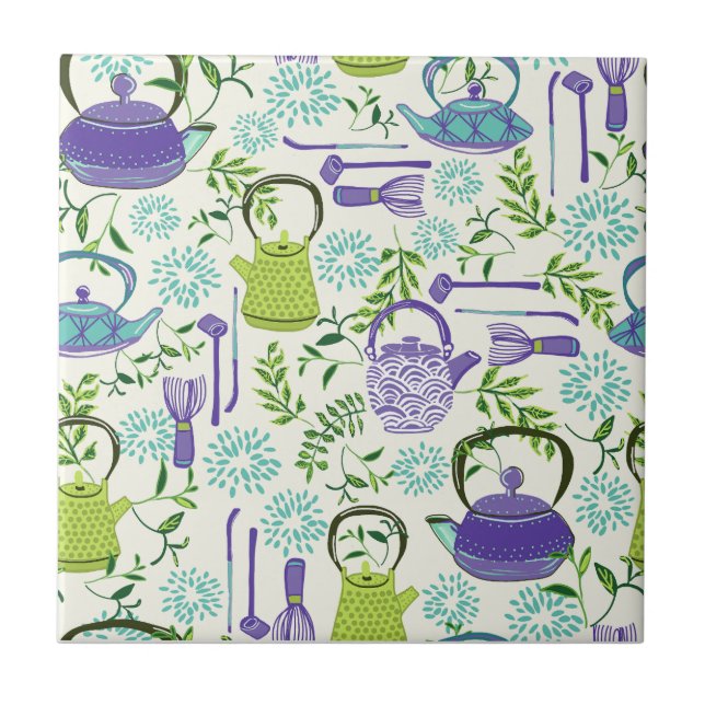 Design de bule de chá verde japonês (Frente)