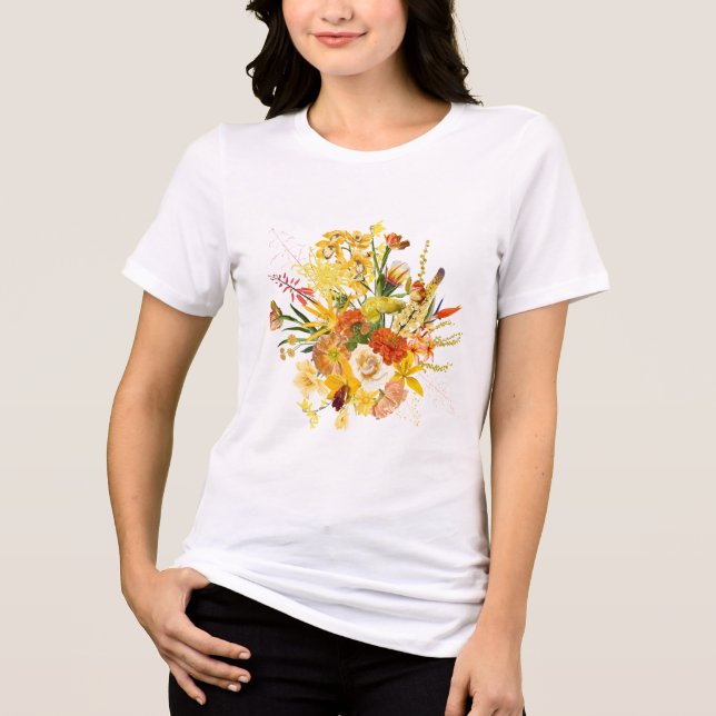 Design de buquê floral: flor de laranja amarelo-ja (Frente)