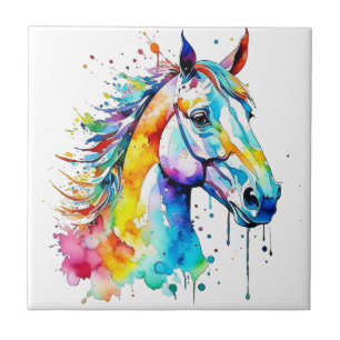 Design de cabeça de cavalo de coloração aquosa col