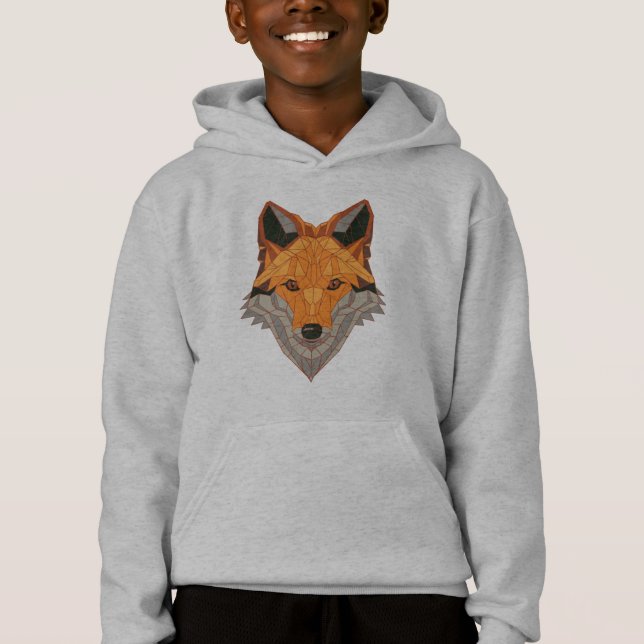 Design de Cabeça de Fox Laranja Poligonal (Frente)