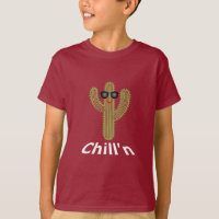 Design de Cactus Chill - Camiseta Básica para Cria