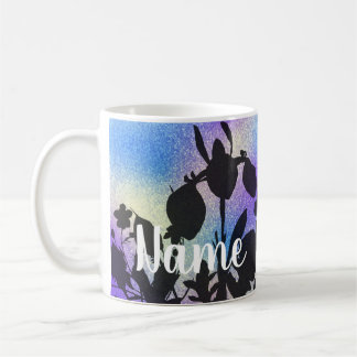 Design de café com flor azul personalizado, caneca