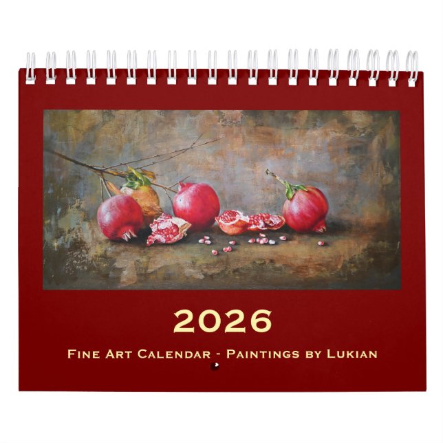 design de Calendário 2026 - Pintura em Arte Lukian (Capa)