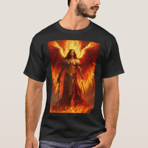 Design de Camisa Anjo Chamas da Estátua de Fogo de