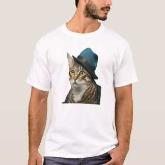 Design de Camisa Básica de Gato em Fedora Men