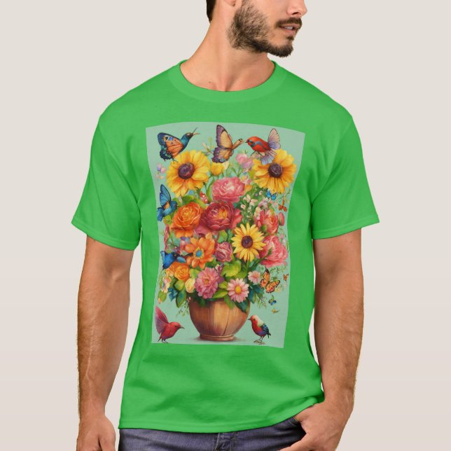 Design de Camisa Buquê de Vitamina Vibrante (Frente)