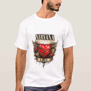 Design de Camisa Caixa em Forma de Coração do Nirv