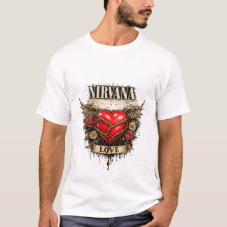Design de Camisa Caixa em Forma de Coração do Nirv