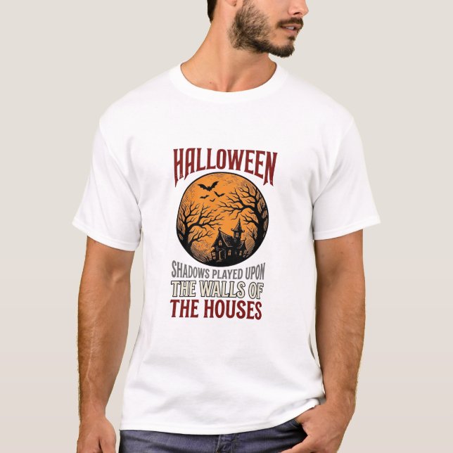 Design de Camisa da Lua da Casa Assombrada do Hall (Frente)