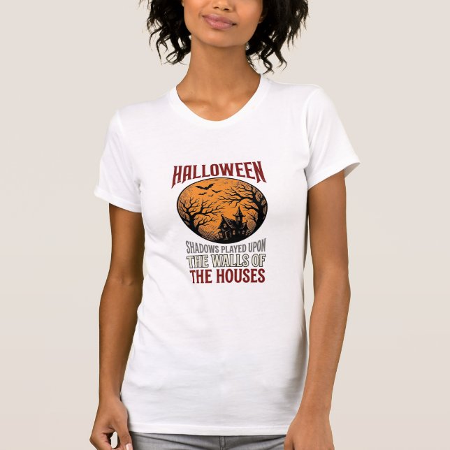 Design de Camisa da Lua da Casa Assombrada do Hall (Frente)