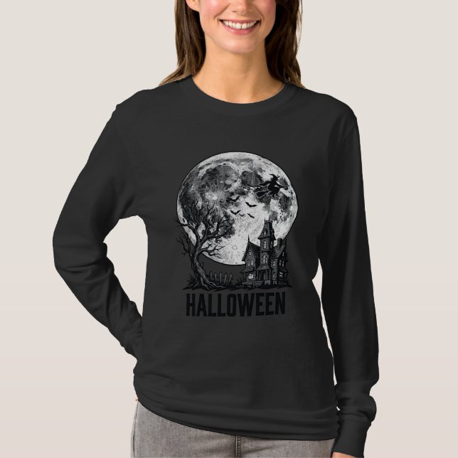 Design de Camisa da Lua da Casa Assombrada do Hall (Frente)