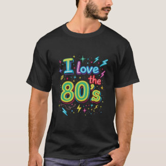 Design de Camisa de Amor com anos 80 Retro