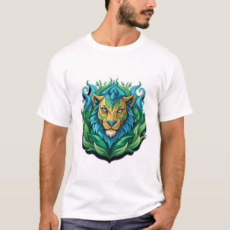 Design de Camisa de Arte de Vetor de Leão Majestos