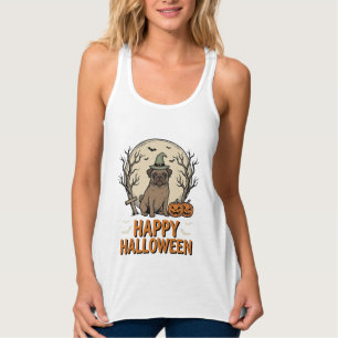 Design de Camisa de Cachorro Pug de Halloween Vint