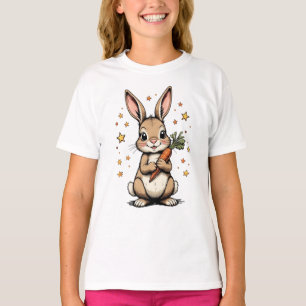 Design de Camisa de Coelho e Cenoura Bonitos