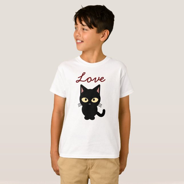 Design de Camisa de Gato de Criança de Amor (Frente Completa)
