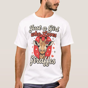 Design de Camisa de Menina Vintage Amante de Giraf