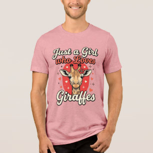 Design de Camisa de Menina Vintage Amante de Giraf