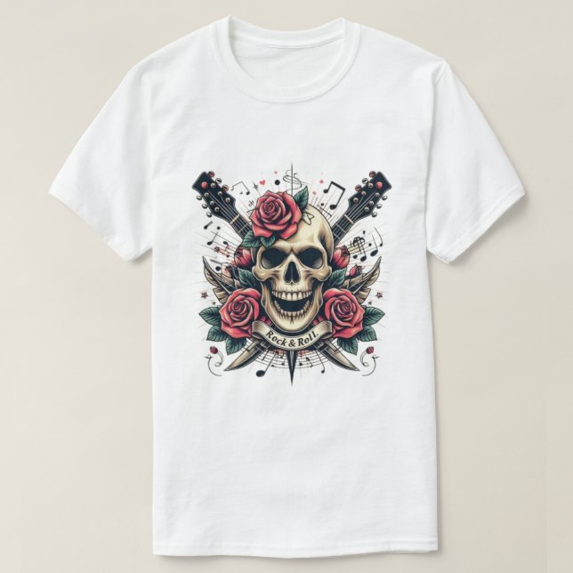 Design de Camisa de T-Shirt com Tatuagem de Caveir (Frente do Design)